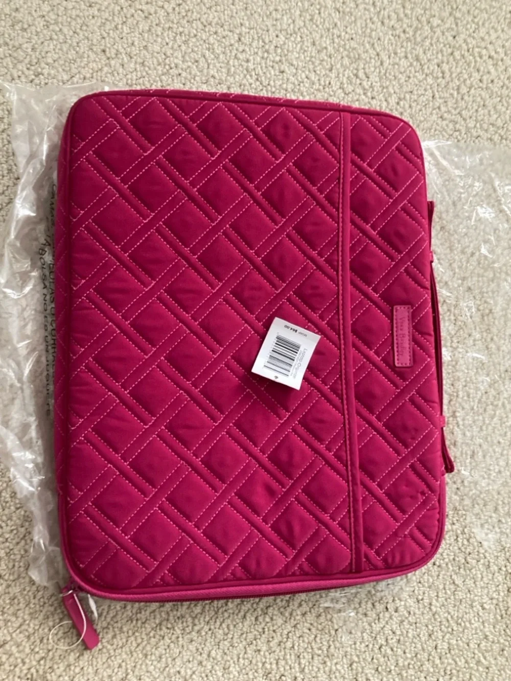 NEW Vera Bradley Laptop Organizer Case Slip Holder Passion Pink Office NWOT